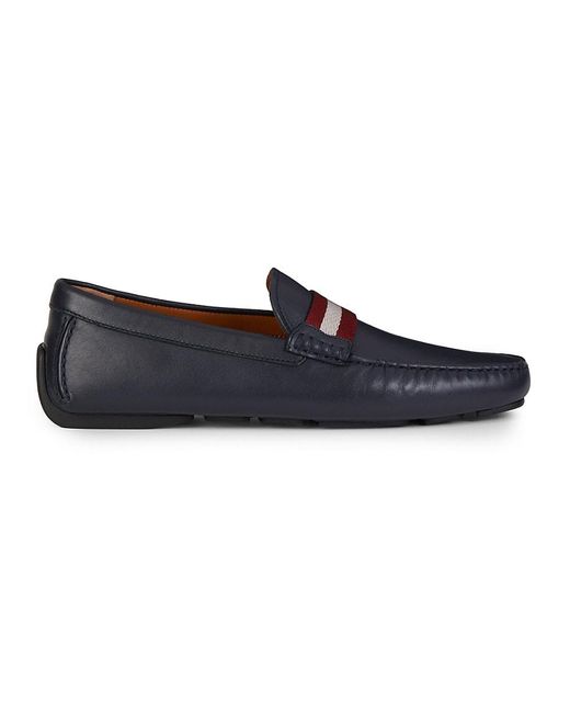 Bally Waltec Leather Driving Loafers in Navy (Blue) for Men | Lyst UK