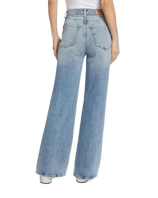 7 For All Mankind Blue Ultra High-Rise Wide-Leg Jeans