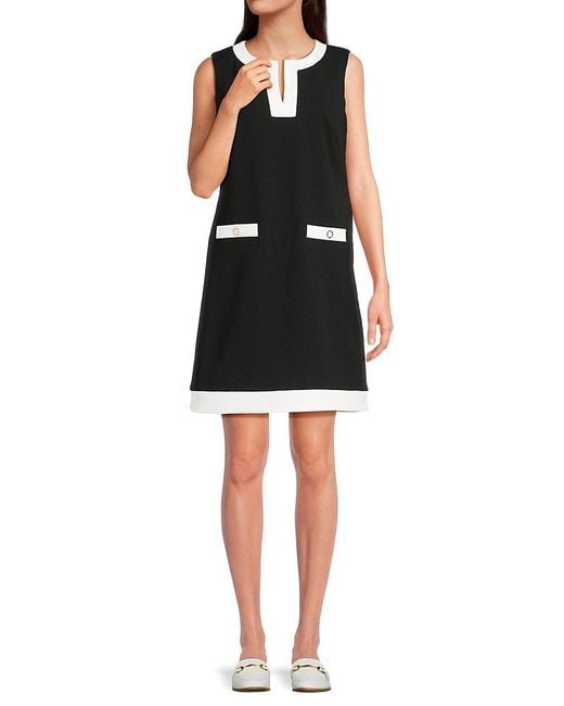 Tommy Hilfiger Black Splitneck Mini Dress