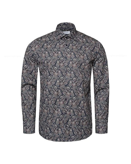 Eton of Sweden Gray Slim-Fit Paisley Dress Shirt for men