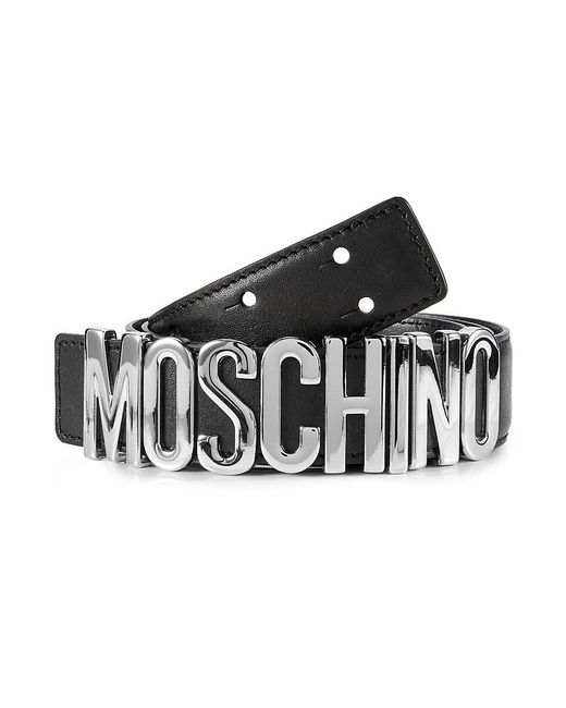 Moschino Black Logo Leather Belt for men
