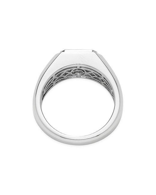 Effy 14k White Gold & 2.01 Tcw Lab Grown Diamond Signet Ring for men