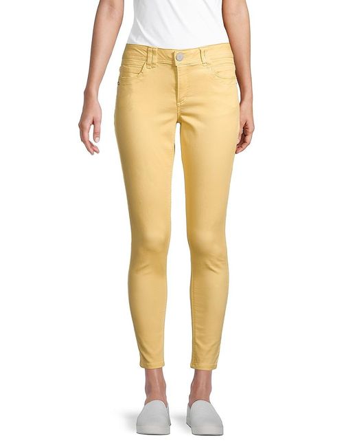 Democracy Yellow Faded Ankle Jeans
