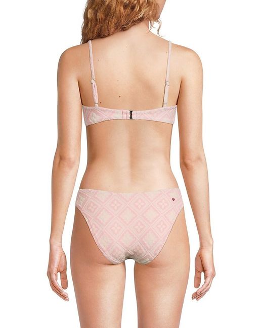 Red Carter Pink Textured Bralette Bikini Top