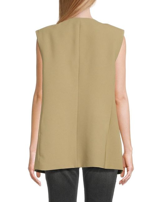 DKNY Natural Solid Open Front Vest