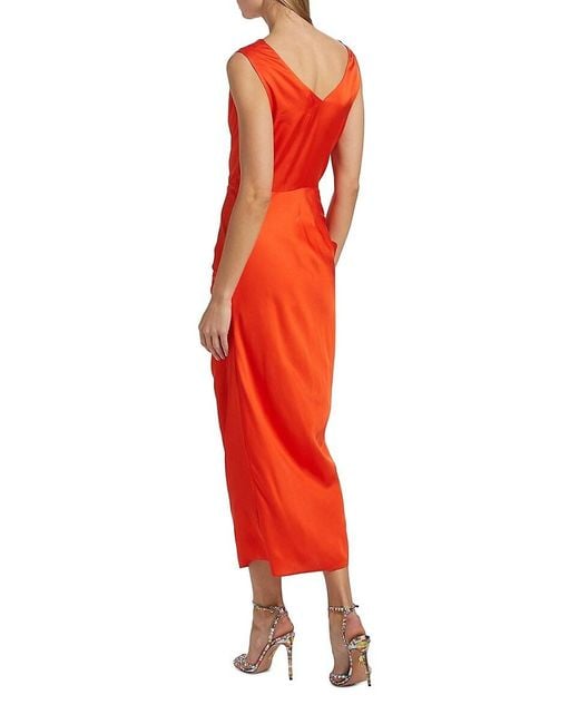 A.L.C. Red A. L.C. Dara Draped Midi-Dress