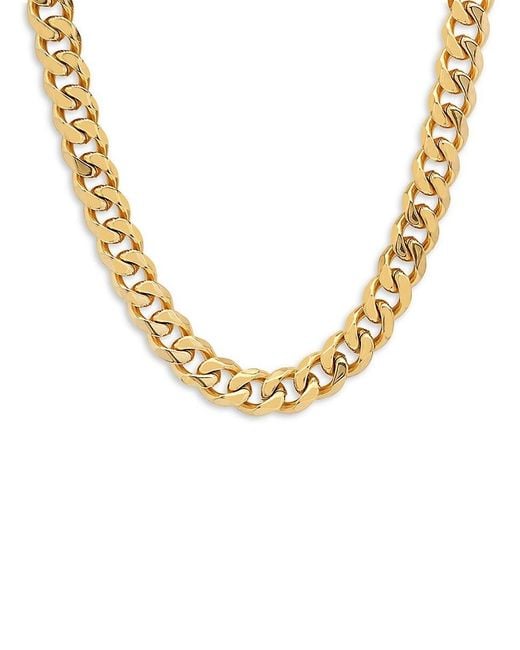 Anthony Jacobs Metallic 2-Piece 18K Goldplated Cuban Link Chain Necklace & Bracelet Set