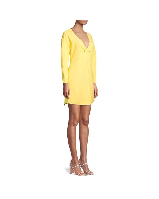 gathered v neck dress