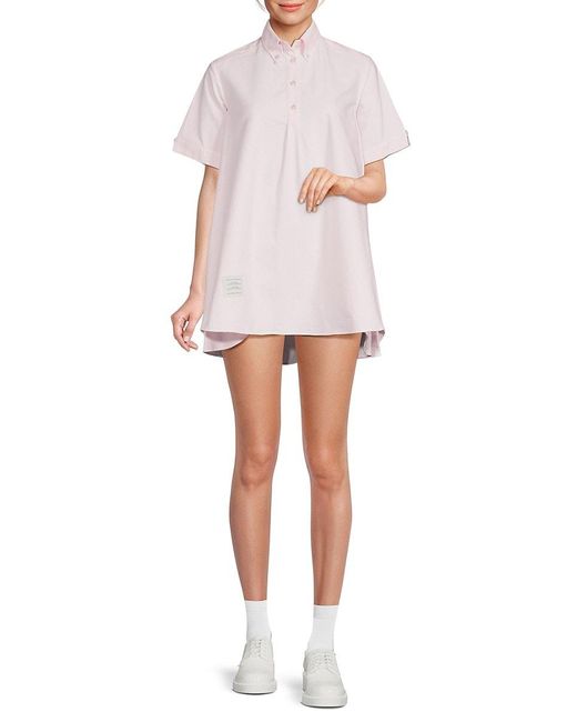ワンピース Thom Browne White Piquet Mini Shirt Dress THOM BROWNE Cotton-poplin mini shirt dress | THE OUTNET