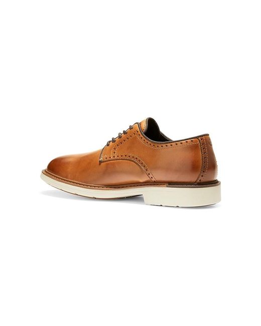 Cole Haan Brown Perforated Leather Derbys for men