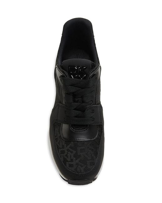 DKNY Black Kamay Monogram Platform Sneakers