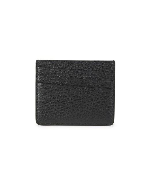 Maison Margiela Black Four Stitch Textured Leather Card Case for men