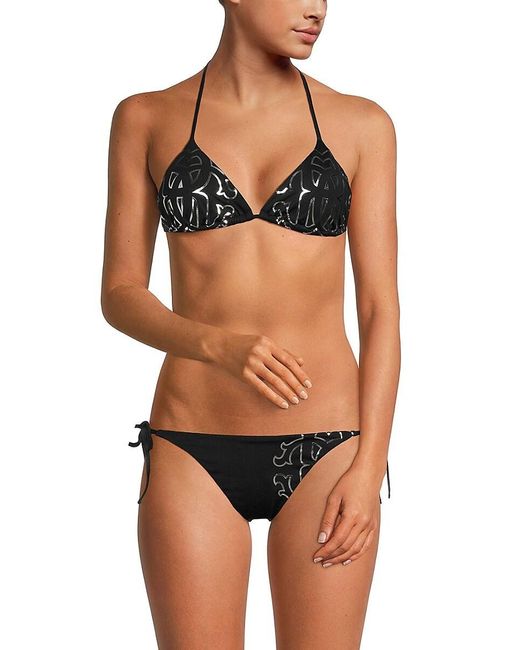 Roberto Cavalli Black 2-piece Logo Bikini Set