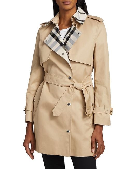 Burberry Sandridge Check Panel Trench Coat