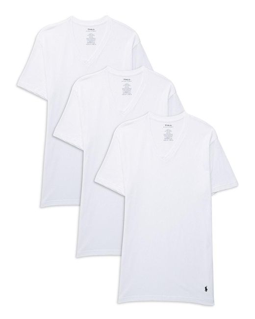 Polo Ralph Lauren 3-pack Classic Fit V Neck Undershirts in White for ...