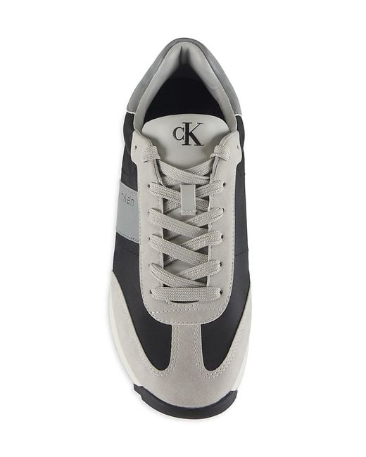 Calvin Klein Gray Galent Colorblocked Low-Top Sneakers for men