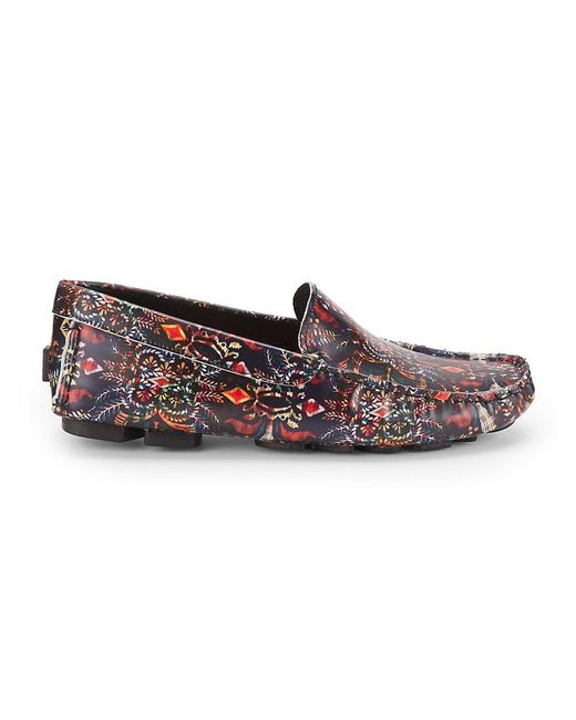 Robert Graham Brown Elliott Print Driving Loafers for men