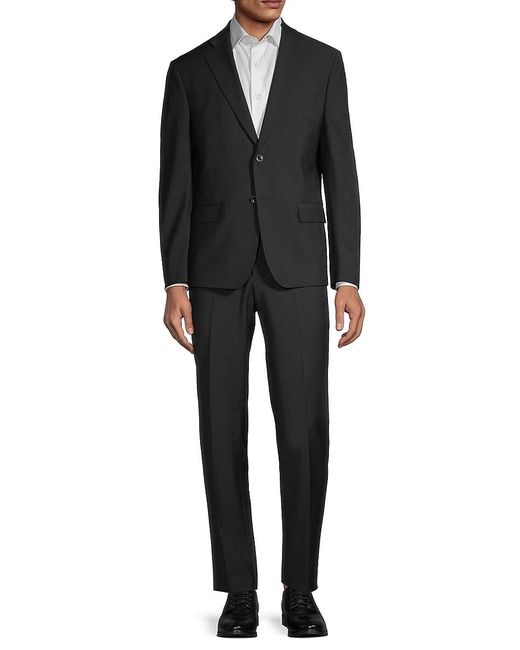 Michael Kors Modern Fit Wool Blend Suit in Black for Men | Lyst