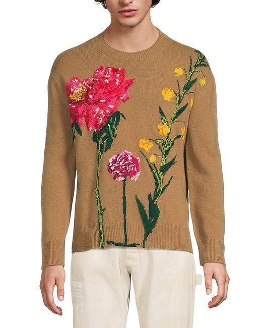 Embroidered floral sweater hotsell