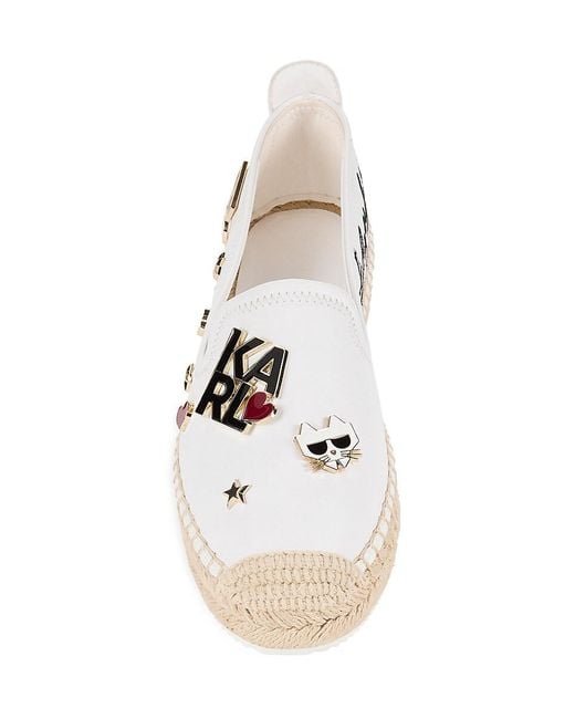 Karl Lagerfeld Pink Malvie Logo Embellished Espadrilles