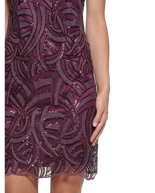 Vince camuto illusion stripe trumpet gown cheap