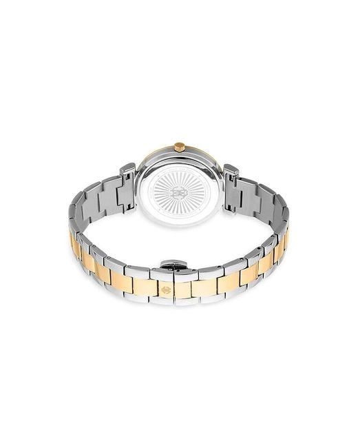Roberto Cavalli Metallic 34mm Two Tone Stainless Steel Bracelet Watch