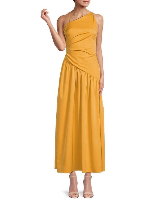 AREA STARS Yellow Janis Drop Waist Maxi Dress