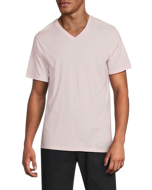 Vince White Pima Cotton V Neck Tshirt for men