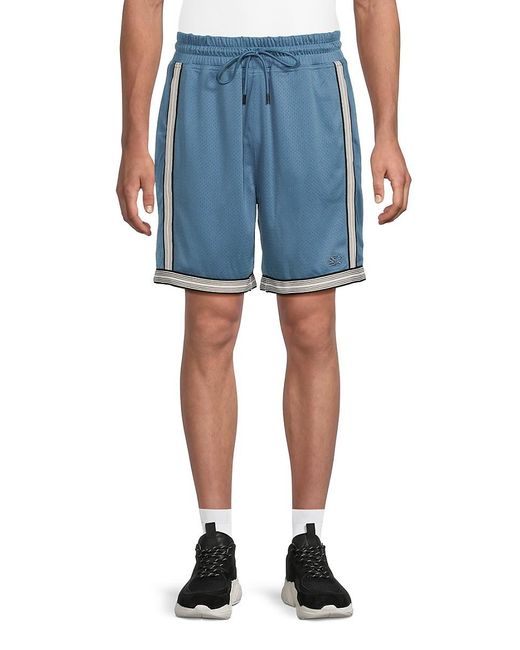Starter Blue Linen-Blend Cargo Shorts for men