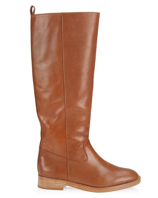 SCHUTZ SHOES Brown Goldie Leather Riding Boots