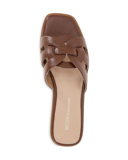 BCBGeneration Brown Meltem Open Toe Flat Sandals