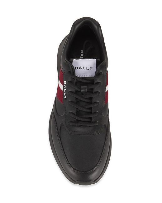 Bally Black Logo Leather Platform Sneakers for men