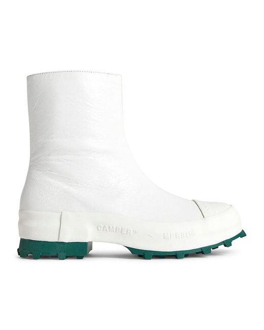 Camper Traktori Leather Ankle Boots in White for Men | Lyst UK