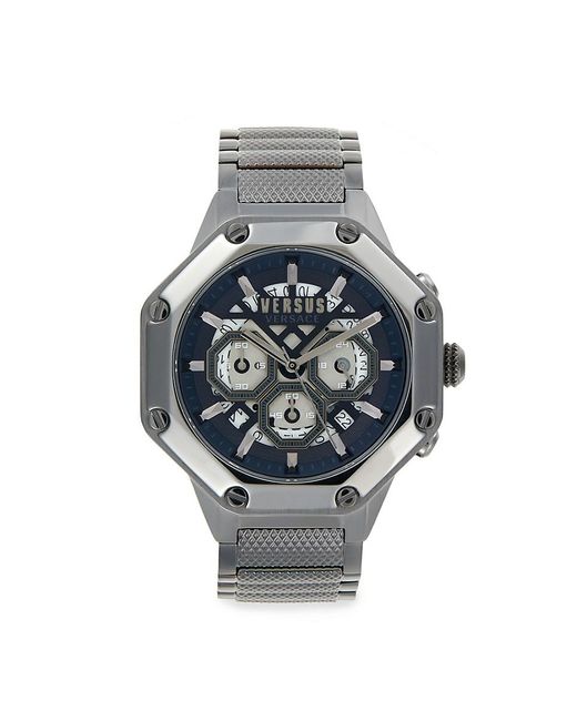 Versus  Gray 45mm Stainless Steel Bracelet Watch for men