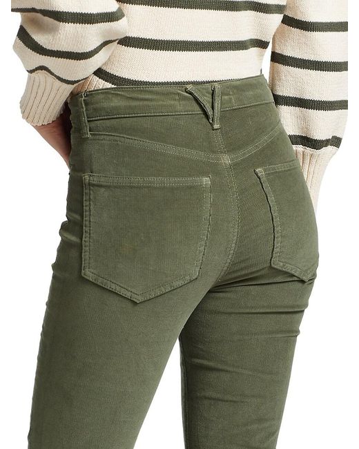 Veronica Beard Green Cameron Corduroy Boot-Cut Jeans