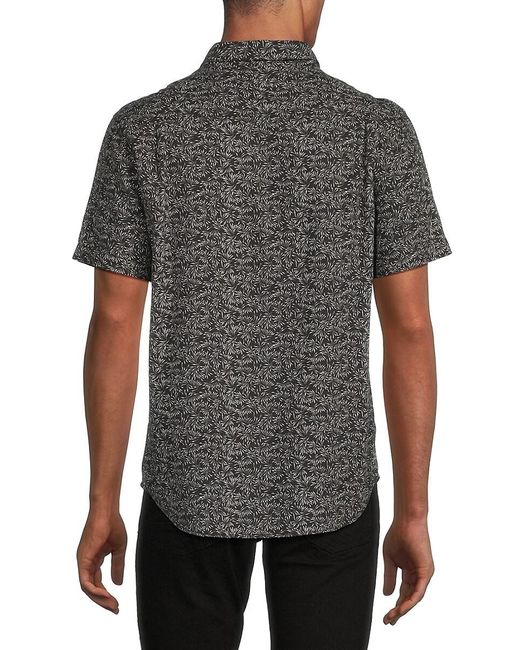 Rails Gray 'Print Linen Blend Shirt for men