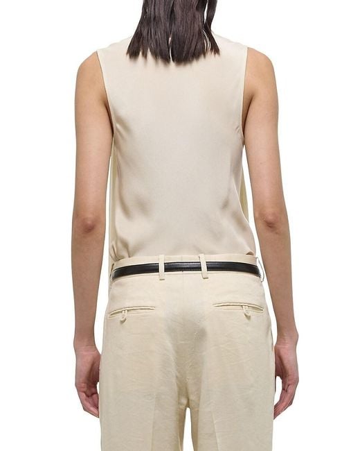 Helmut Lang Natural Silk Sleeveless Scarf Top