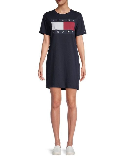 Tommy Hilfiger Cotton Logo Graphic T-shirt Dress | Lyst Australia