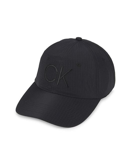 Calvin Klein Blue Ck Nylon Logo Baseball Cap for men