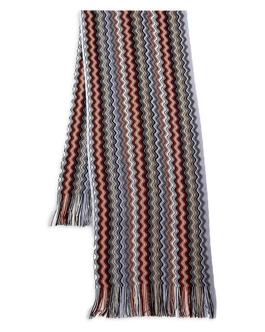 Missoni Black Pattern Wool Blend Scarf