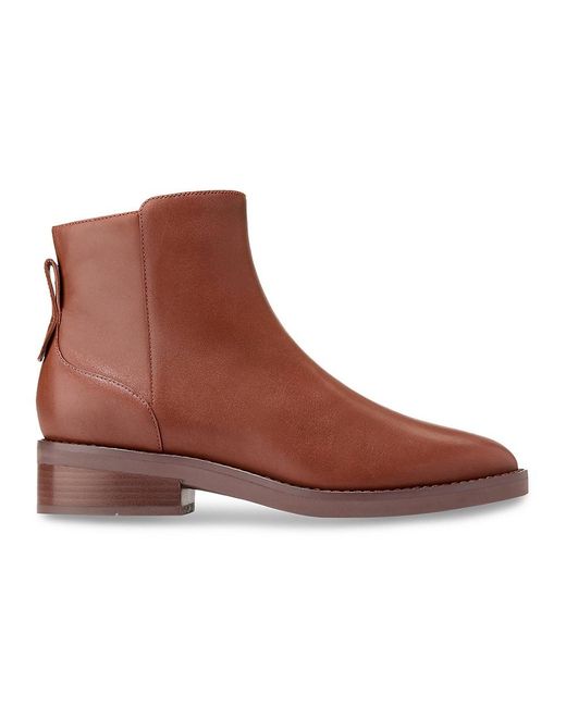 Cole Haan Brown Leather Pointed-Toe Ankle Booties