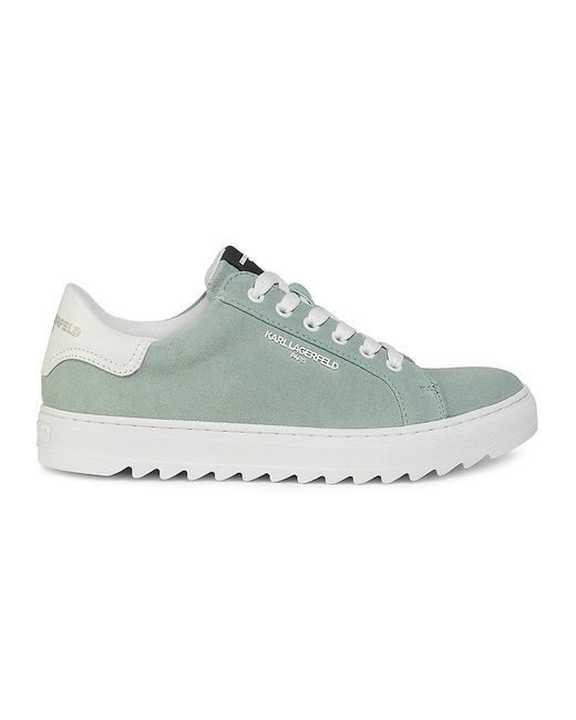 Karl Lagerfeld Blue Suede Platform Low-Top Sneakers for men