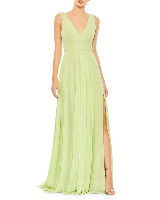 Mac Duggal Chiffon Draped Gown in Yellow Lyst