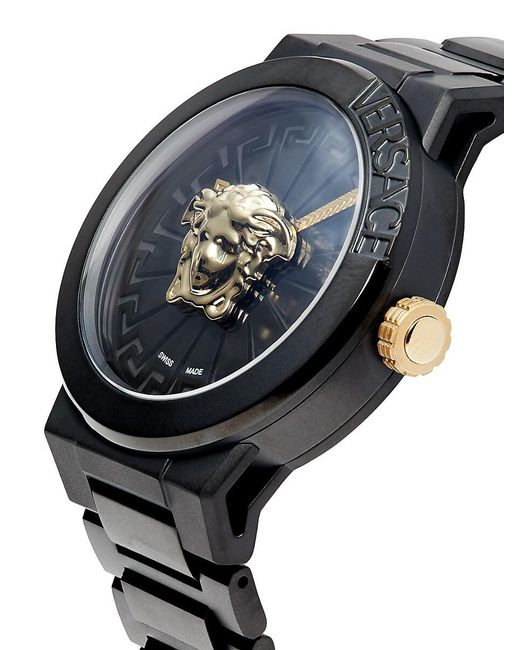 Versace Black Medusa Infinite 38mm Stainless Steel Bracelet Watch