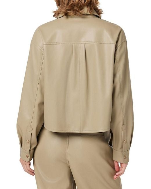 Hudson Natural Cropped Faux Leather Shirt