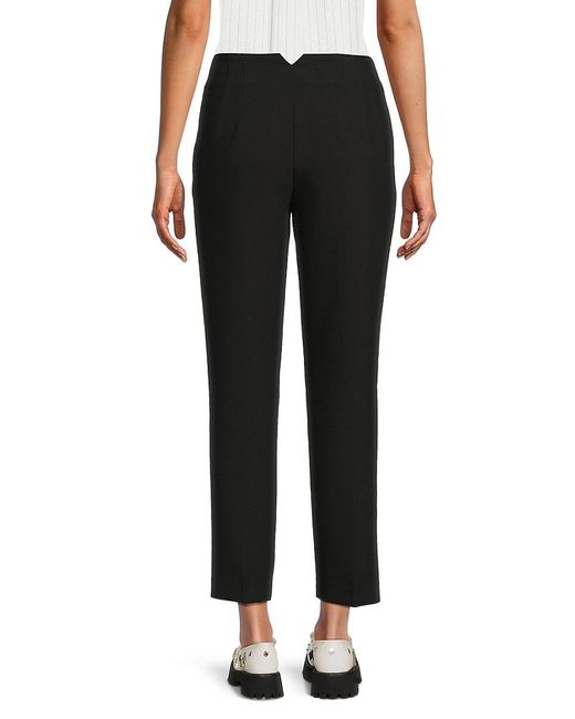 Karl Lagerfeld Black Flat Front Cropped Pants