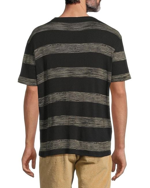 ATM Black Striped Cotton T-Shirt for men