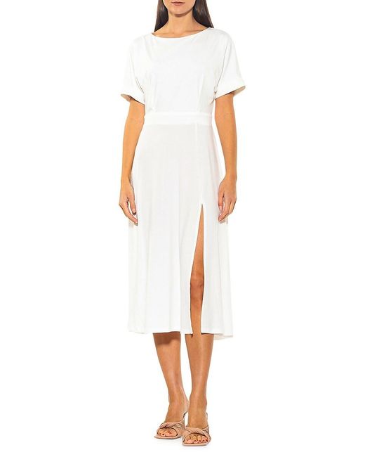 Alexia Admor Lana Boatneck Midi Dress in White | Lyst