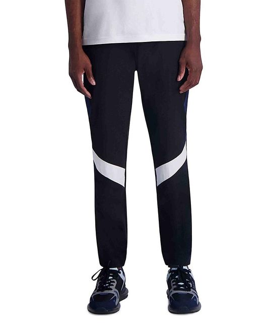Karl Lagerfeld Blue Contrast Stripe Relaxed Track Pants for men