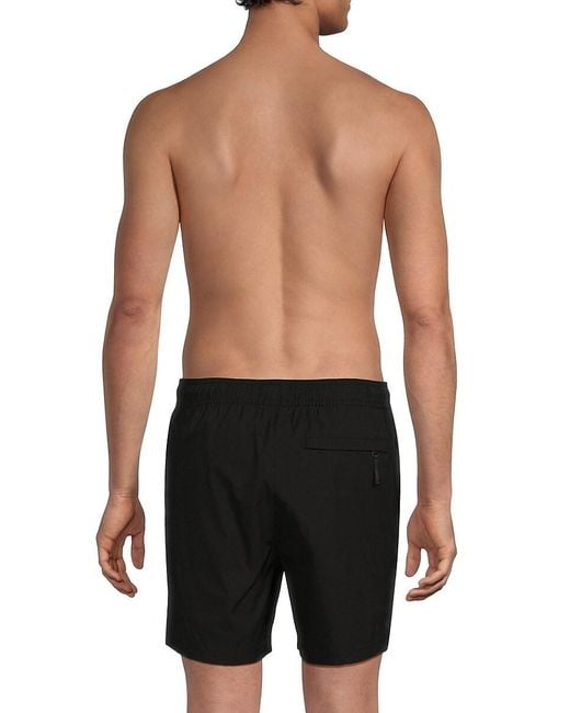 Karl Lagerfeld Black Logo Drawstring Swim Shorts for men